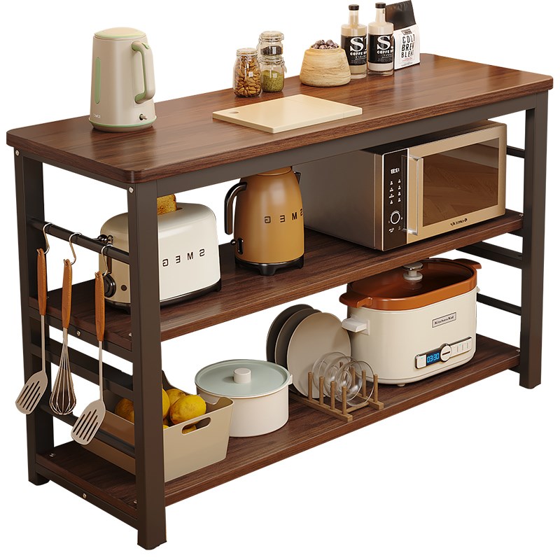 厨房置物架落地多功能切菜桌工作台操作台餐边多层收纳架子窄边柜