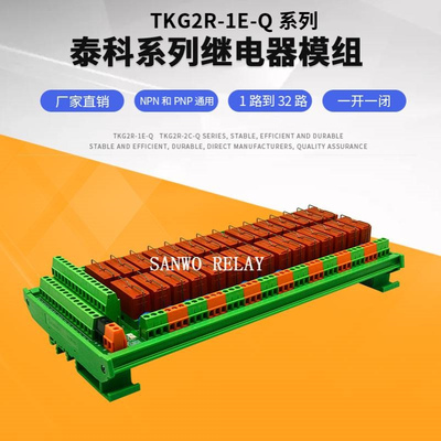 30路泰科继电器模组模块 12V/24V 16A一开一闭 RT314024导轨安装