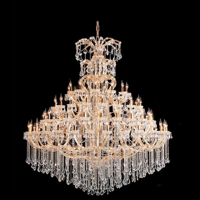 复式楼水晶大吊灯别墅挑空灯旋转楼梯间长吊灯中空客厅水晶灯玻璃