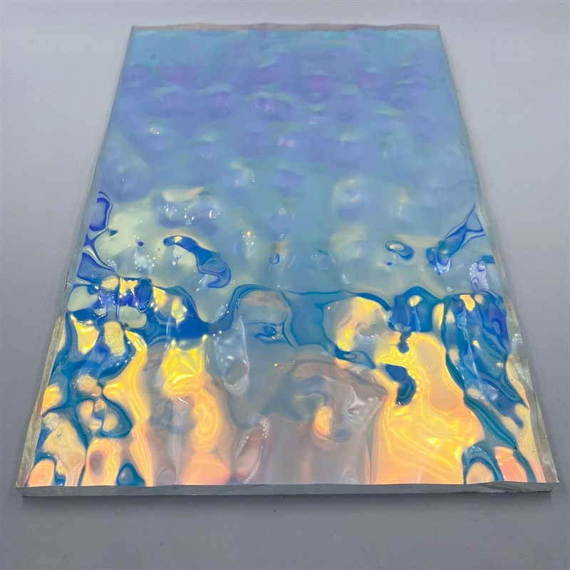 亚克力板中水彩虹炫彩波纹有机玻璃板酒店屏风隔断幕墙玄关导光板