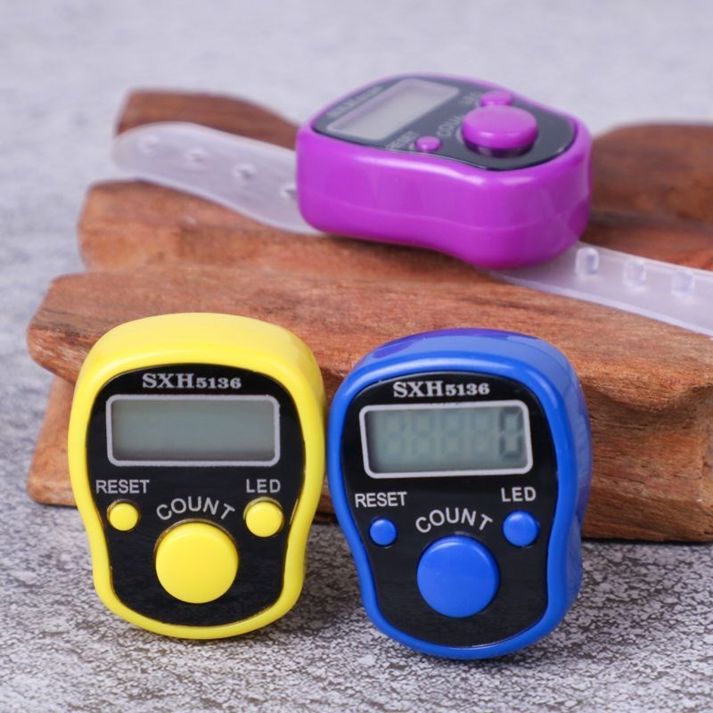 一份发10个计数器夜光电子数显戒指手指手动手按记数老人念数点数