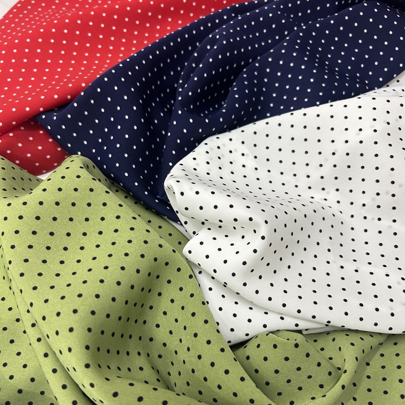 时尚小波点不透雪纺布料  聚酯纤维衬衫连衣裙小圆点面料