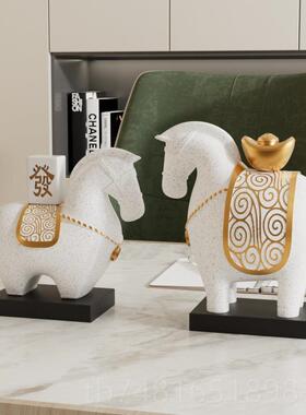 正品马上发财新中式马室摆件上有钱办公客厅品家居装马饰乔迁新居