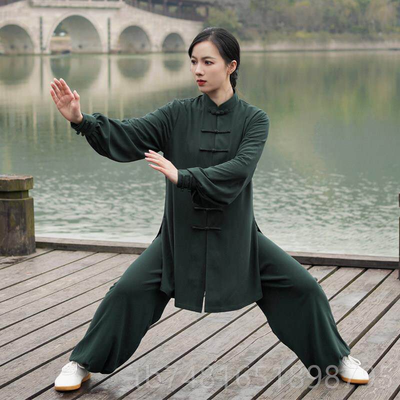正品2023新款珍珠弹力麻宝葫演芦扣太极四季穿太极服拳练功服武表