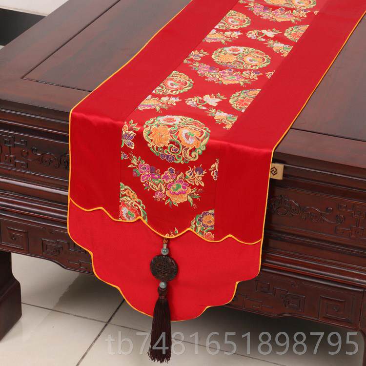 正品艺必旭桌中式玉佩田园桌旗桌布旗茶几布床柜桌垫长餐布布旗艺