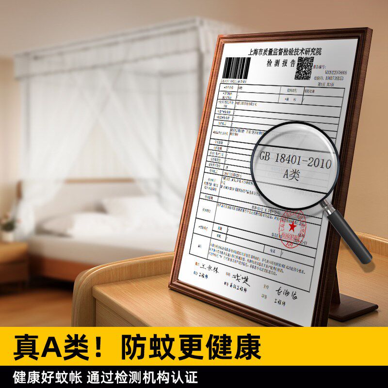 蚊帐家用卧室2025新款免安装老式落地防蚊三开门大床通用可挂吊扇