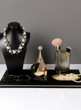 精选样板房衣柜衣帽间梳妆台飘窗托盘摆件颈模首饰软装家居装饰品