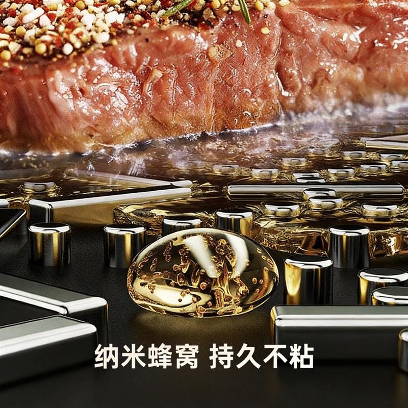 德国品质316不锈钢煎锅家用平底锅蜂窝不粘锅燃气电磁炉通用炒锅