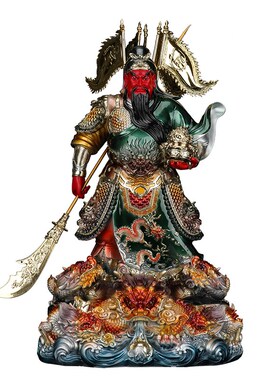 九龙关公神像供奉像树脂生意人摆件关公绿袍武财神关二爷镇宅店铺