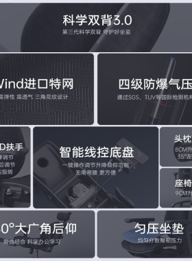 精选普格瑞司W08Ultra人体工学椅电脑椅久坐舒适办公椅可躺家用双