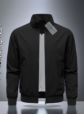 2025年爆款春秋季男士外套休闲薄款夹克拉链式设计高品质潮流男装