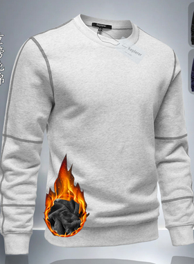 keplerer男士套头衫外套纯棉高端重磅夹克秋冬新款加绒加厚卫衣