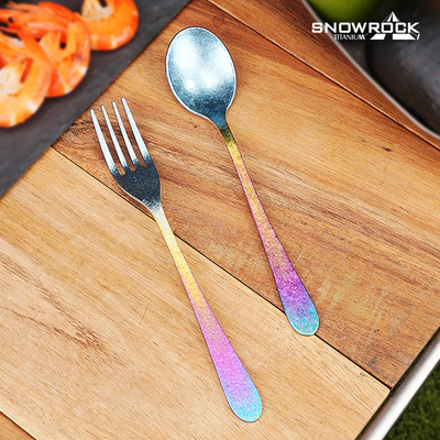 SNOWROCK纯钛冰花野餐勺叉
