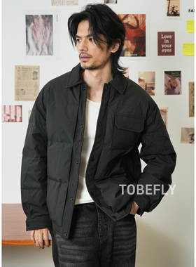 Tobefly层次感同色拼接翻领夹克羽绒服冬季商务通勤保暖外套88353