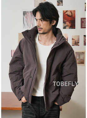 Tobefly结构拼接立领夹克式羽绒服冬季新款休闲防风保暖外套25815