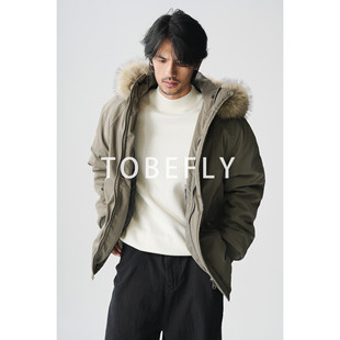 TOBEFLY加厚保暖 毛领连帽纯色派克棉服冬季男女日常百搭通勤外套