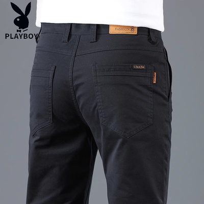 花花公子纯棉休闲裤男款春秋季