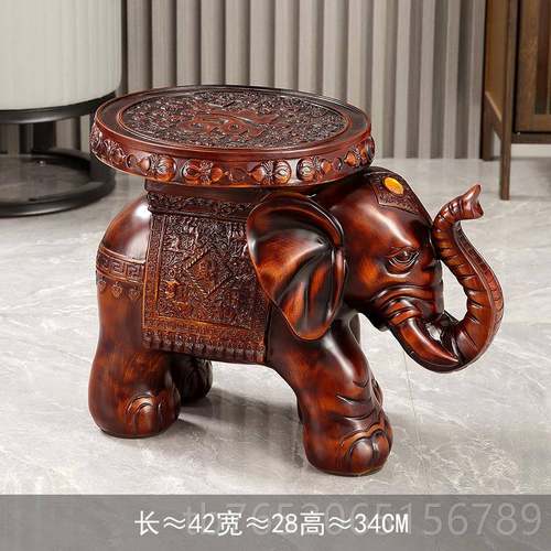 正品户大象凳子客厅电视柜旁地大摆件家居入玄关装饰品礼开业落乔