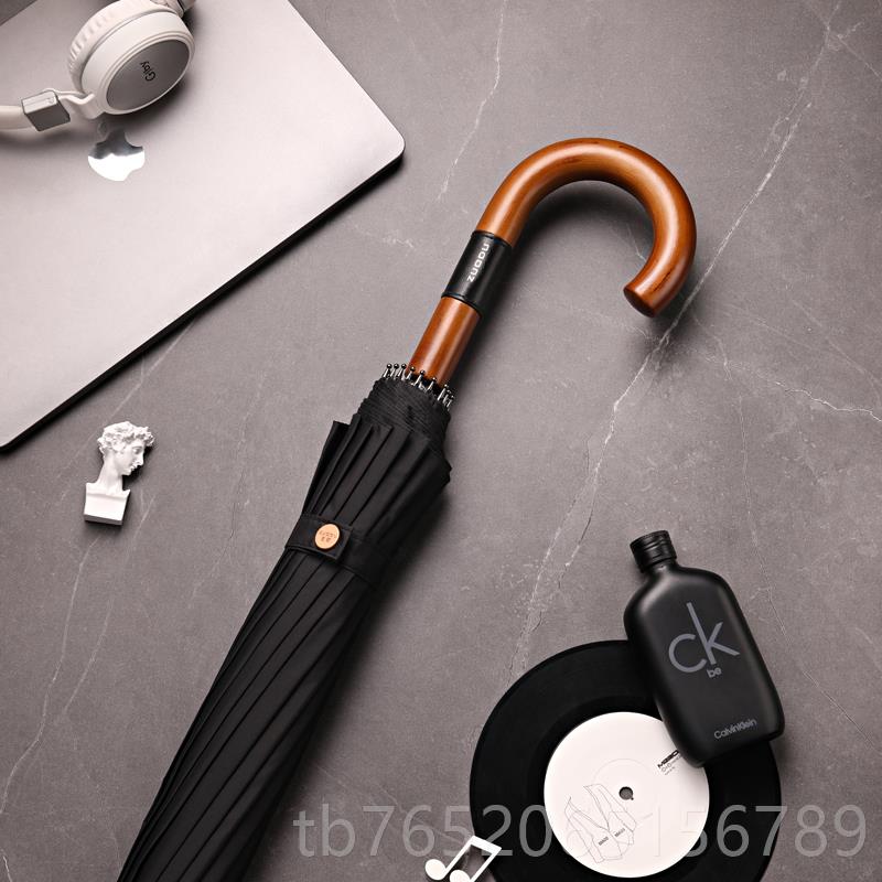 正品左都木把长直固柄黑色雨超大号加加厚伞抗风暴自动伞男家士用