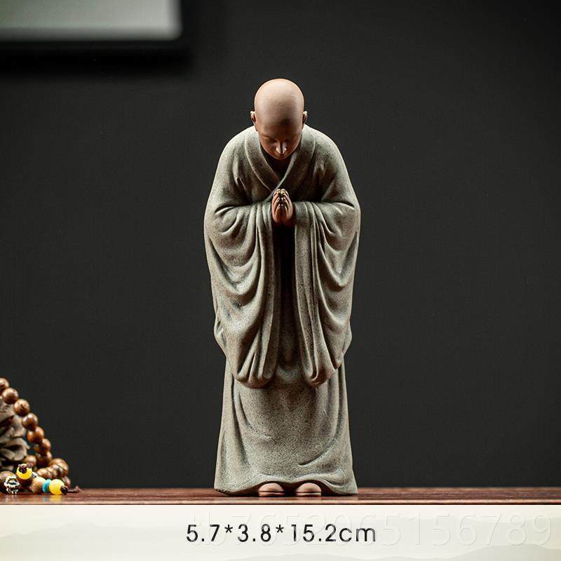 正品新中房创式意紫砂禅意小和尚桌面摆件书客厅饰办公室陶瓷家居,家居饰品,装饰摆件,淘宝优惠券,粉丝福利购,淘宝优惠卷