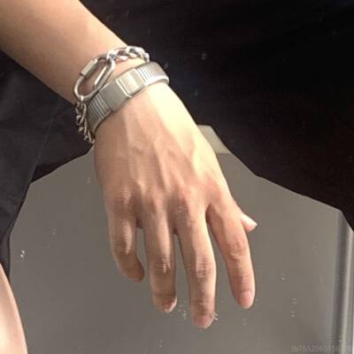 正品Dail y1|高级感复古手 银色环小韩众气质版ins冷淡风简约情侣