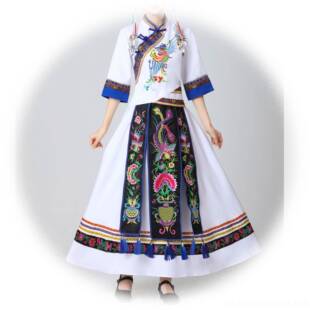 正品少民族畲族服装女演出服凤凰刺绣凤头冠饰舞数演蹈表服秋冬季