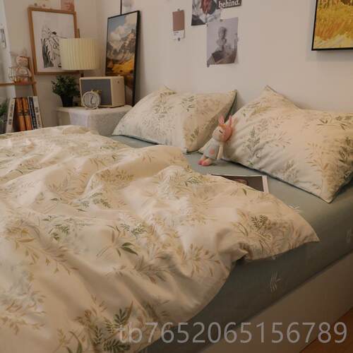正品in素雅美式田园风花草文艺床四件套上全1棉纯棉被套.5m1s.8米