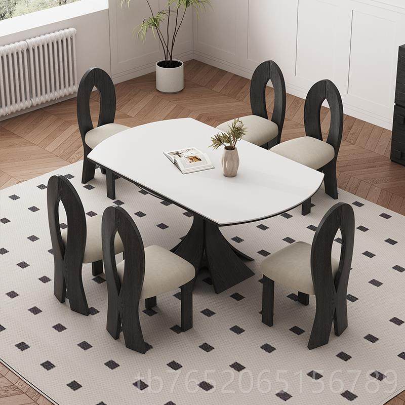 正品户法复伸式缩岩板餐桌白色家用古小型意式轻奢窈窕圆形实木餐,住宅家具,岩板餐桌,淘宝优惠券,粉丝福利购,淘宝优惠卷