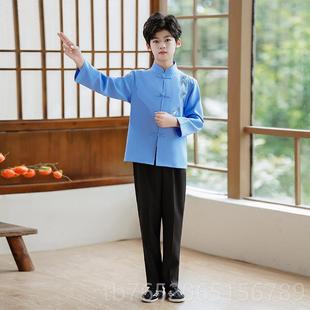 正品儿童装民风学生五四青年装中山装歌合唱朗诵运动会班国服红演