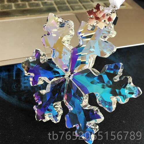 正品限量版25年幻彩渐挂变水晶大雪花 汽车周水晶挂件 018雪花2车