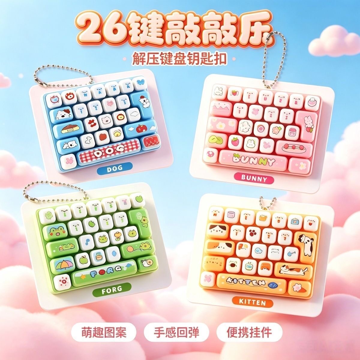 随身解压键盘挂书包钥匙扣图片