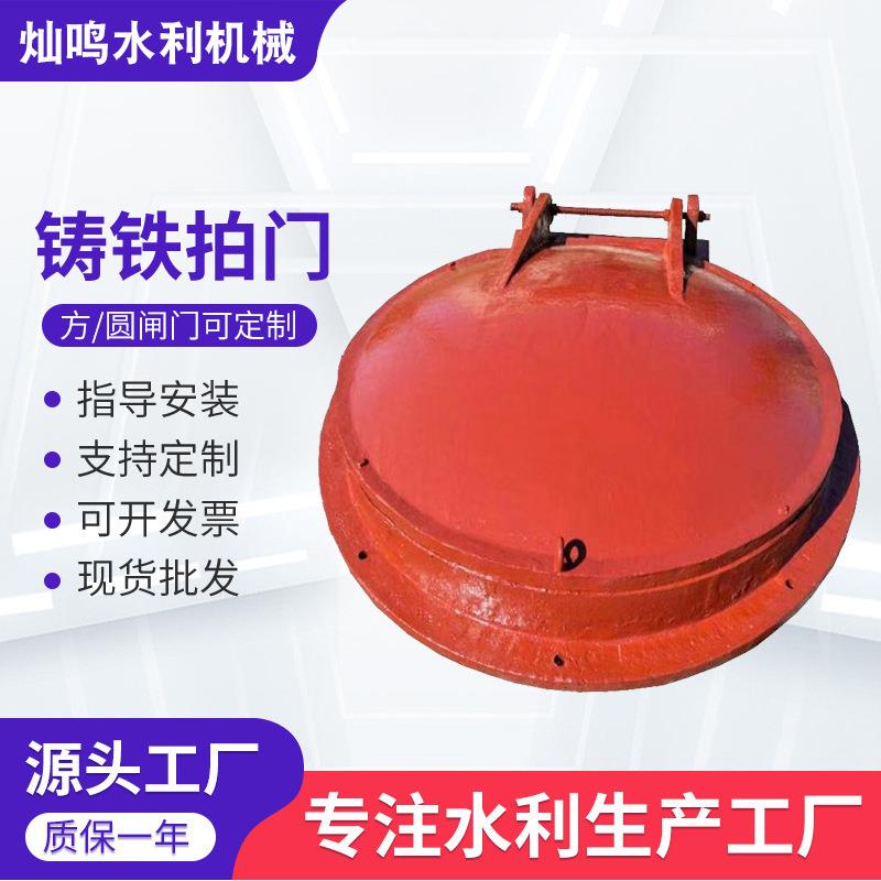 铸铁拍门耐腐蚀防倒灌复合材料外接法兰镶铜市政污水管道侧翻拍门