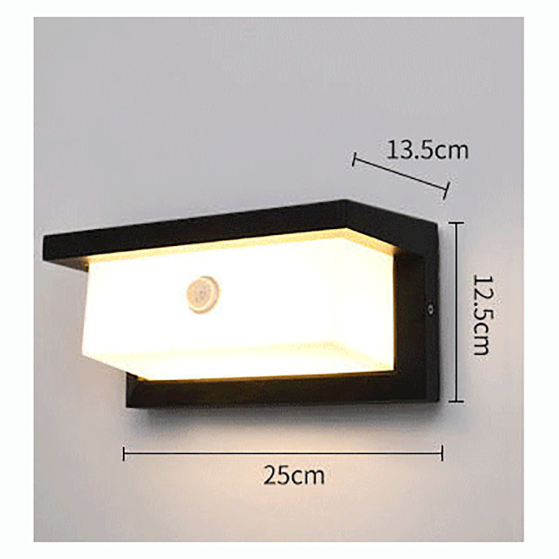 LED户外人体感应壁灯防水现代简约智能感应灯创意庭院阳台门头灯