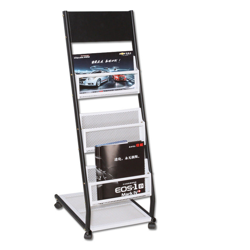 A4铁质折叠架便携广告报刊资料架展会活动旋转杂志架地产宣传画册