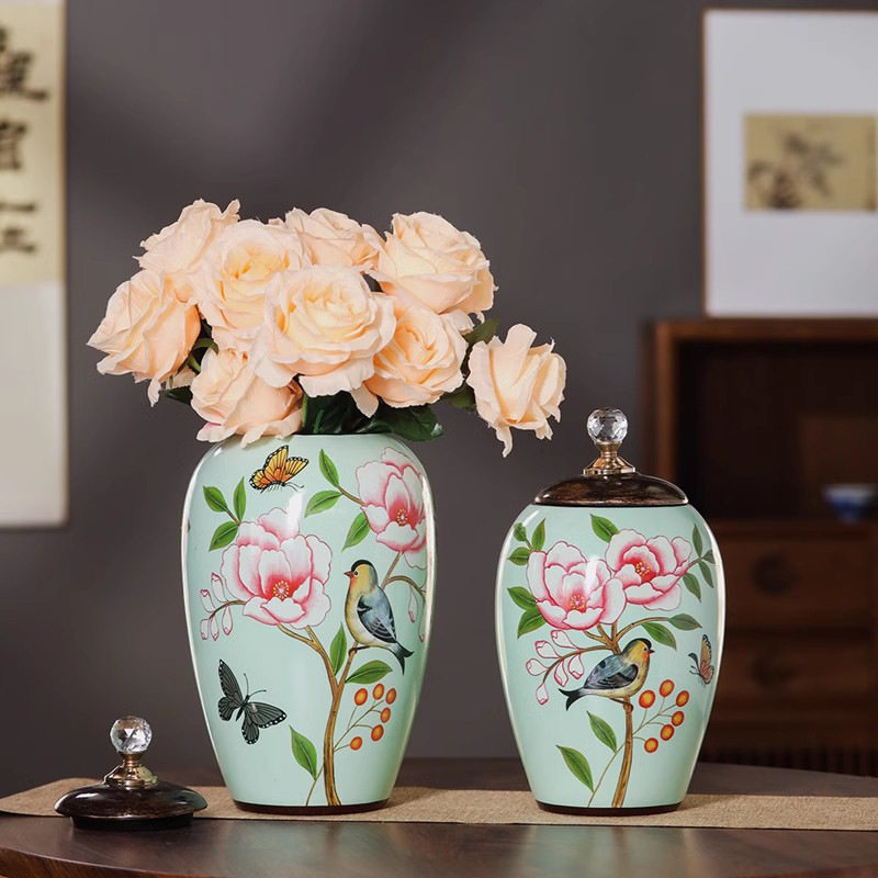 欧式陶瓷彩绘瓷花瓶水培鲜花摆件储物罐餐桌摆设,模玩/动漫/周边/娃圈三坑/桌游,文化/体育周边,淘宝优惠券,粉丝福利购,淘宝优惠卷