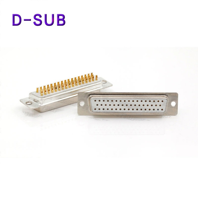 D-SUB车针连接器HDB50pin DB50母端传统焊线式白胶镀金优质现货