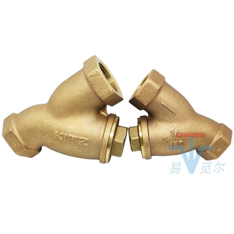 日本KITZ北泽 青铜丝扣Y型过滤器 蒸汽高压过滤器4分6分现货 PN20