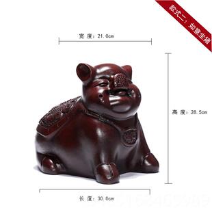 高档宜兴紫砂储业钱罐家用陶瓷摆件乔迁开品招财紫砂钱猪存礼罐