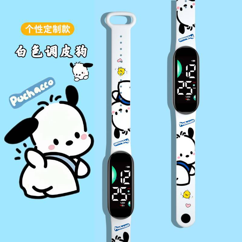 卡通皮狗智能手表学生夜光防水触摸屏可爱个性定制电子表
