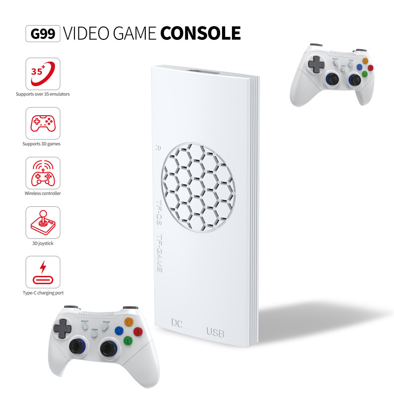 新款G99电视游戏机家用4K高清3D复古双人摇杆手柄PS2 PSP游戏主机