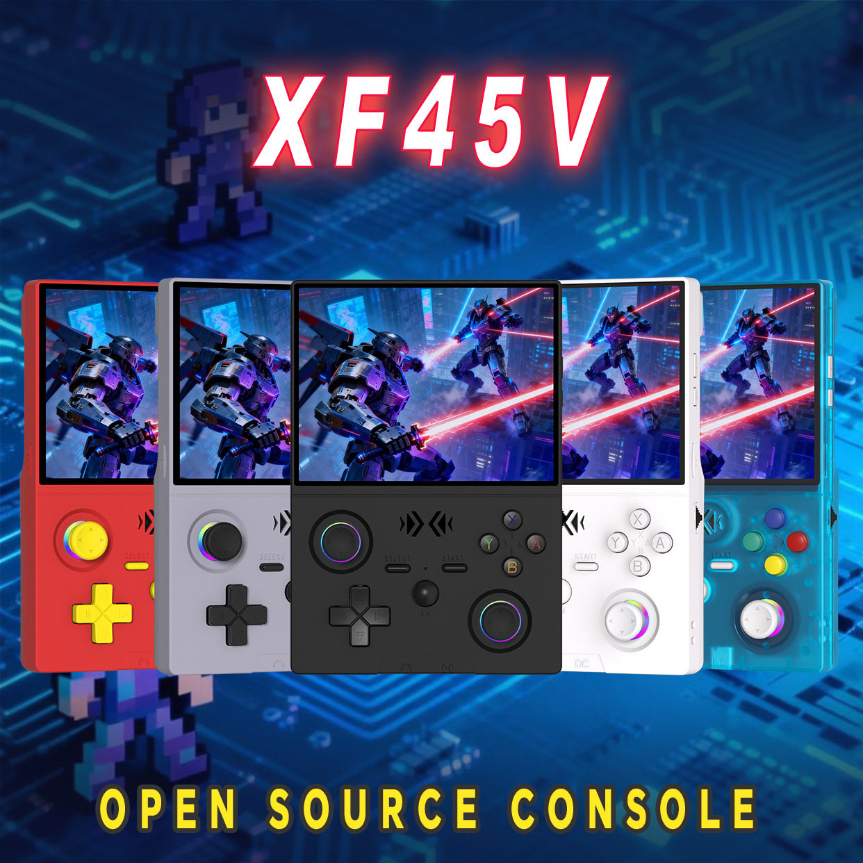 跨境新款XF45V开源4.5寸掌上游戏机GBA街机经典FC街机PSP私模批发