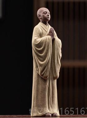 高档新中式创意紫砂禅意小和客尚面摆件书厅办公桌室陶瓷房家居饰