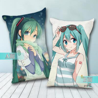 高档双初音Miku动漫抱 面含枕可定制 二次元周边抱枕枕芯生日礼物