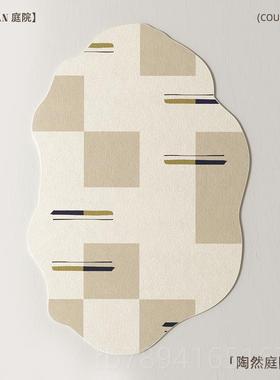 高档MFEN 规则客不厅地毯U卧室床边谈法式风奶油沙发茶几毯防滑地