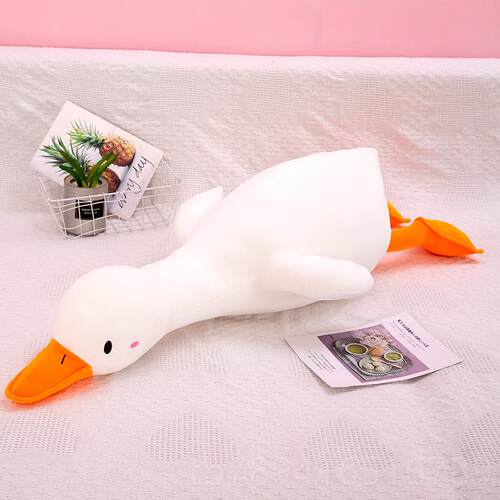 高档搞怪沙雕鸭公生仔毛绒布玩具大白鹅娃娃睡觉趴款子抱枕日礼物
