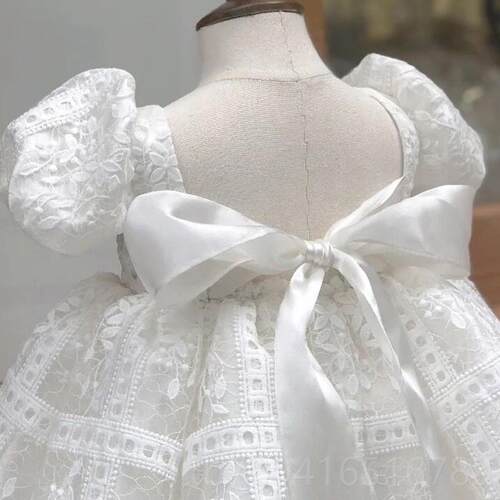 高档童婚纱礼服蓬蓬裙女童演花童色出周岁公主白裙表演主持钢儿琴