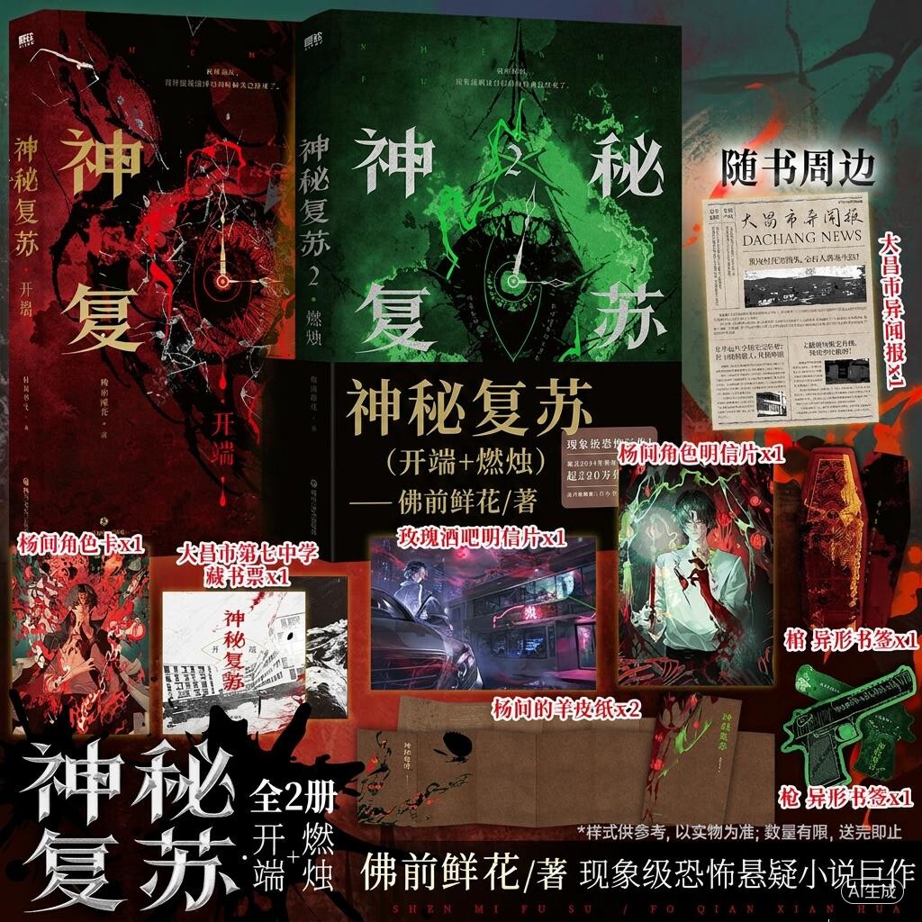 【赠品多】正版 神秘复苏小说1-2册全 开端燃烛 佛前献花 无限流小说 热门恐怖巨作起点诸神之战无限流小说青春文学实体书畅销书籍