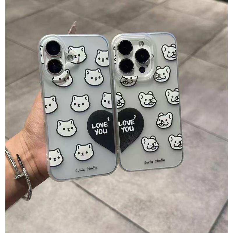 手机壳硬17ProMax小众OPPOK12S红米note15爱心情侣K80创意适用iPhone16plus苹果14大孔VIVOS30PROMINI一加13T