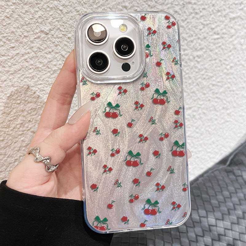红米K80蝴蝶结樱桃16plus手机壳12pm硬小米15羽纱iPhone14promax适用苹果13高级感OPPOA5PRO荣耀GT创意MAGIC7