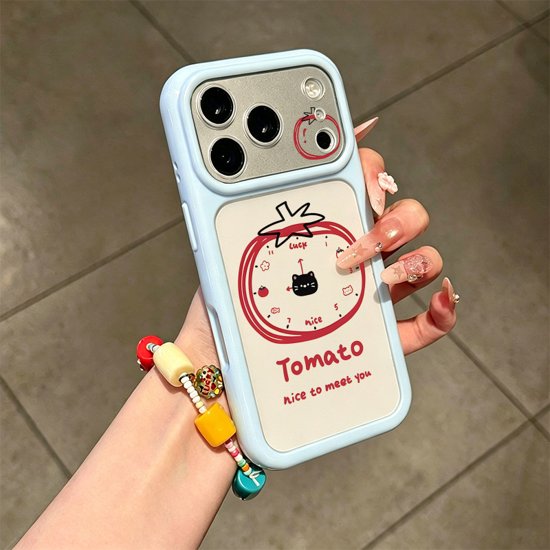 适用华为MATE80ins风适用iPhone12苹果14大视窗硬创意15PLUS适用OPPORENO16手机壳13ProMax星空壳17p番茄闹钟